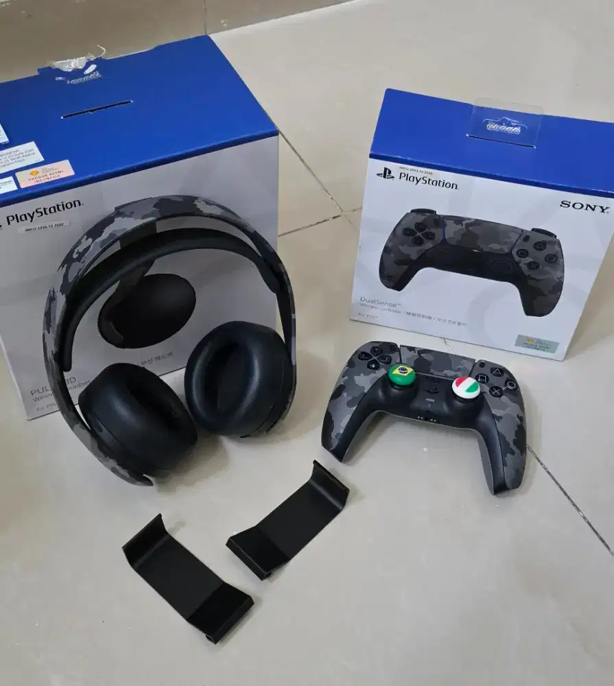 Stick PS5 + Headset PULSE 3D Gray Camouflage Edition Free docking