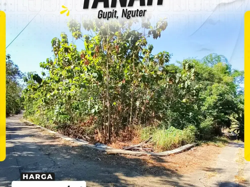 Dijual Tanah Kavling Strategis Luas Istimewa Lebar Depan 100m di Gupit Nguter Sukoharjo