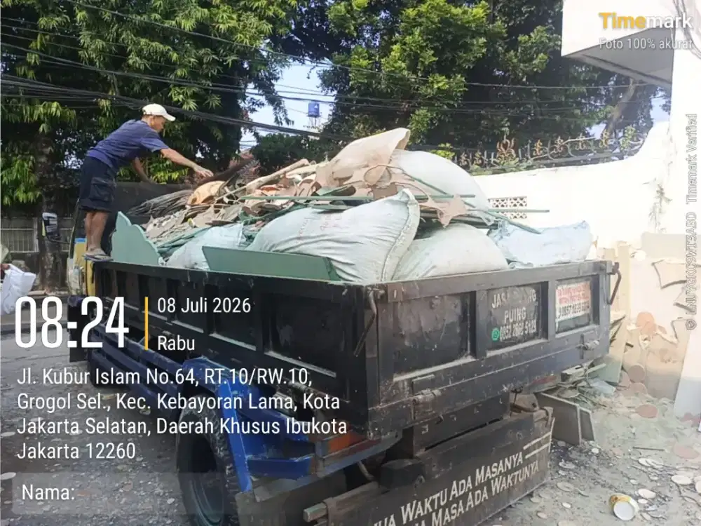 Jasa buang puing dan tanah