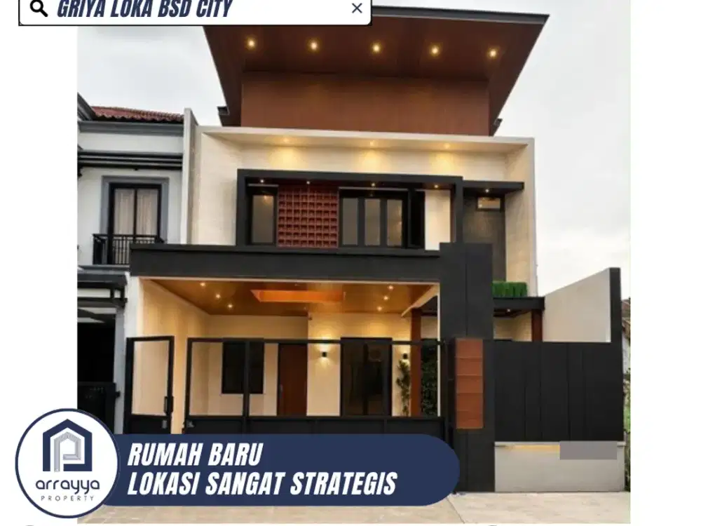 DIJUAL RUMAH MODERN KONTEMPORER BERGAYA TROPIS LOKASI SANGAT STRATEGIS DI GRIYA LOKA BSD CITY (HRB221)