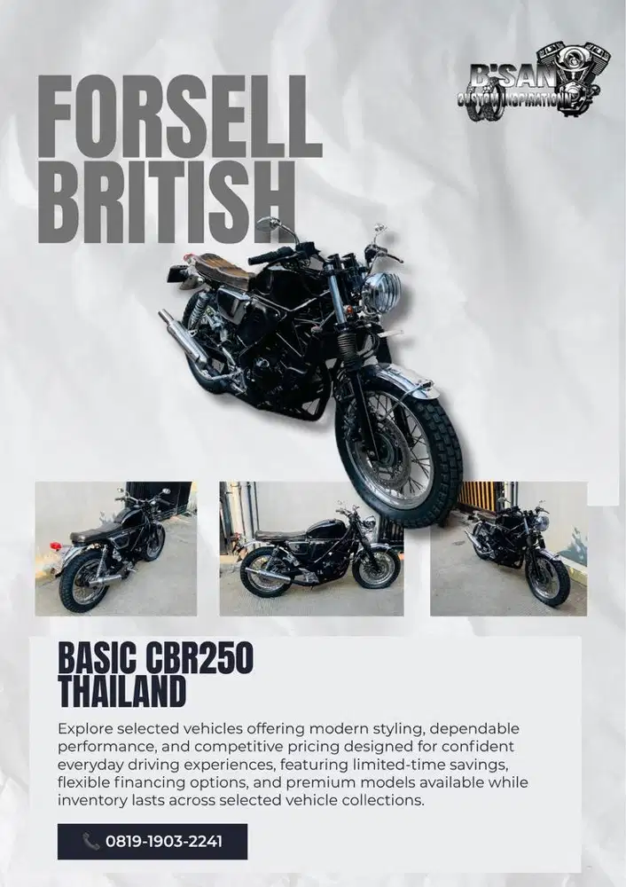 British besic cbr250r cbu