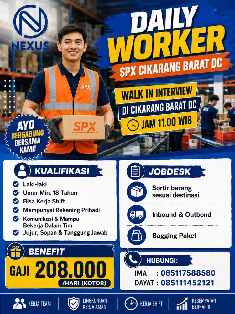 LOWONGAN KERJA CIKARANG BARAT DC