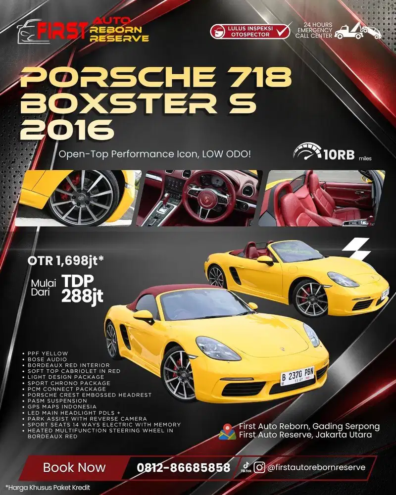 (LOW ODO) Porsche 718 Boxster S ATPM 2017