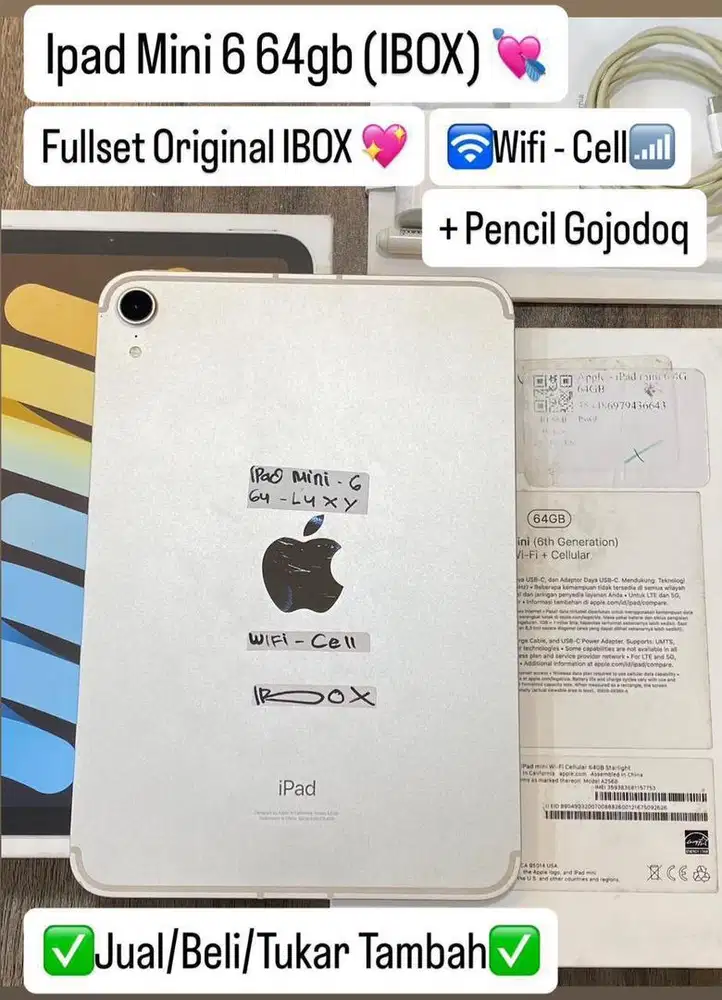 Ipad Mini 6 64 Gb Starlight wifi cell ibox