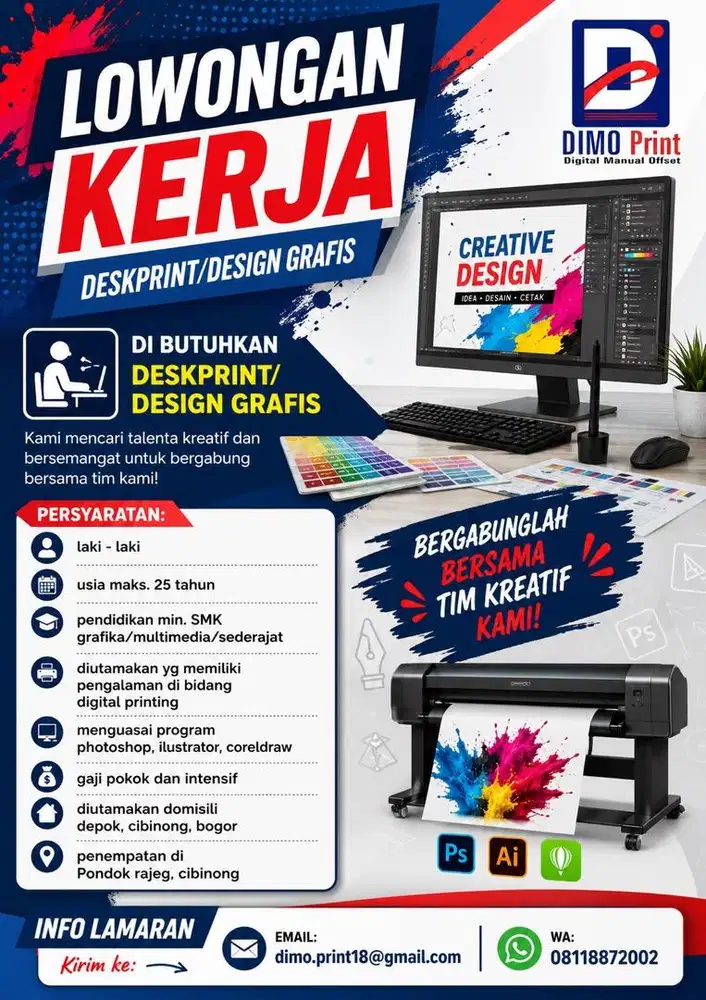Lowongan kerja Deskprint / design grafis