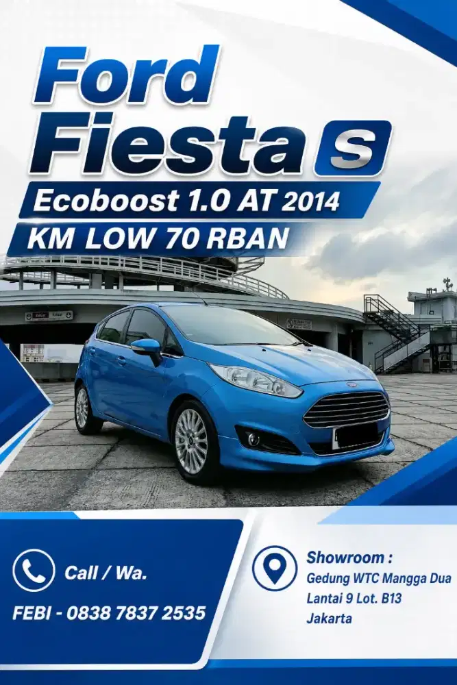 2014 Ford Fiesta S Ecoboost 1.0 Turbo AT Matic Terawat KM LOW 70 rban