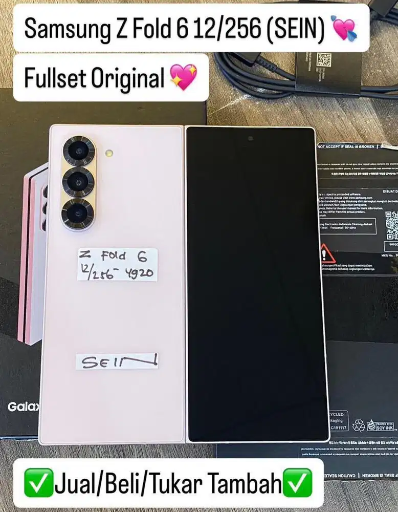Samsung Zfold 6 12/256 Gb Pink Resmi Sein