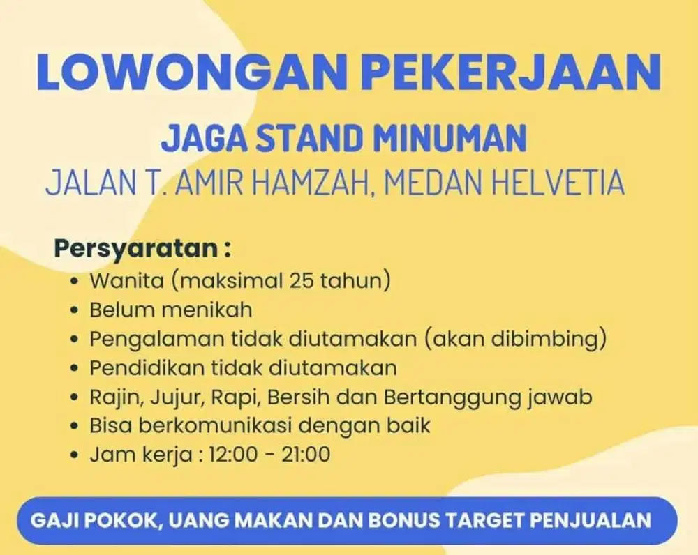 Loker jaga stand minuman