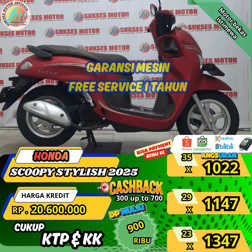 HONDA SCOOPY STYLISH 2025 DP&ANGSURAN TERMURAHSYRTKTP&KK(SUKSESMOTOR)