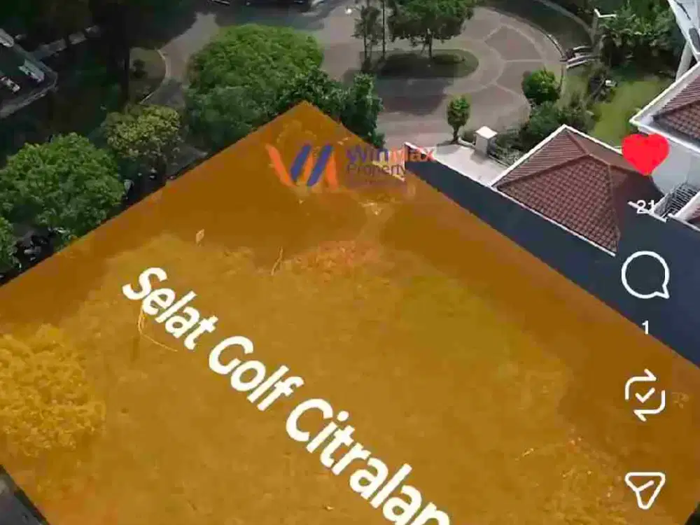 TANAH KAVLING PREMIUM SELAT GOLF CITRALAND LUAS 800AN DEKAT TAMAN ROW LEBAR
