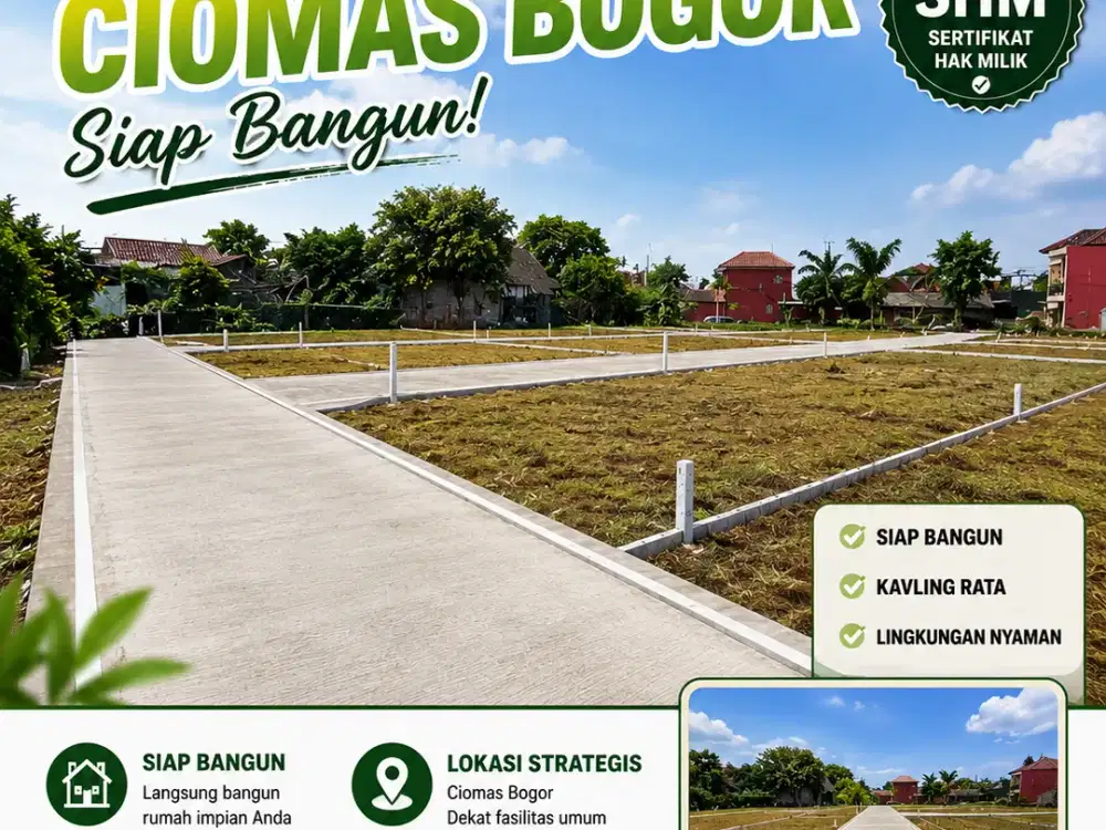 Dijual Tanah kavling Siap Bangun Murah di Ciomas Bogor, SHM