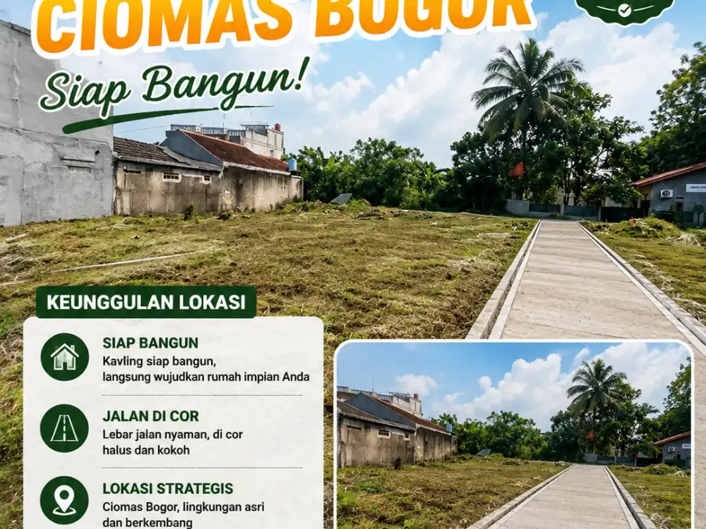 Dijual Murah Tanah Kavling Strategis 5 Menit Terminal Laladon, SHM