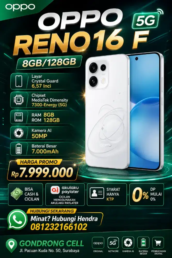 Oppo reno 16f 8/128