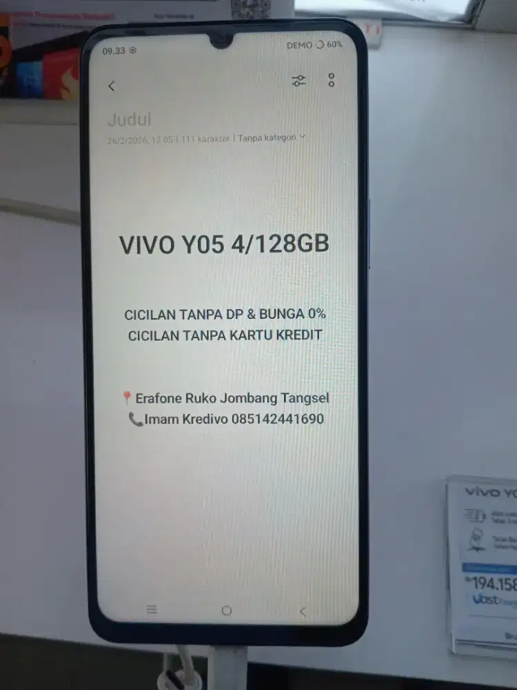 VIVO Y05 4/128 GB CASH/CICILAN TANPA DP