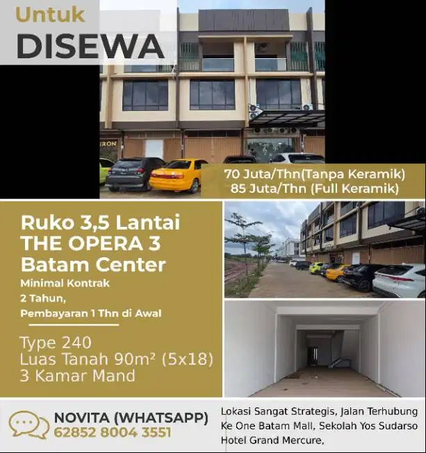 Ruko 3,5 Lantai THE OPERA 3 Batam Center
