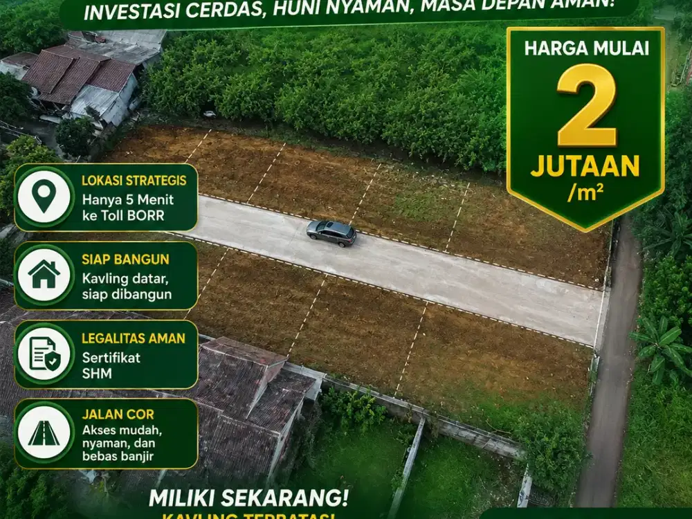 Dicicil 12x Kavling Siap Bangun 5 Menit Yasmin Bogor, SHM