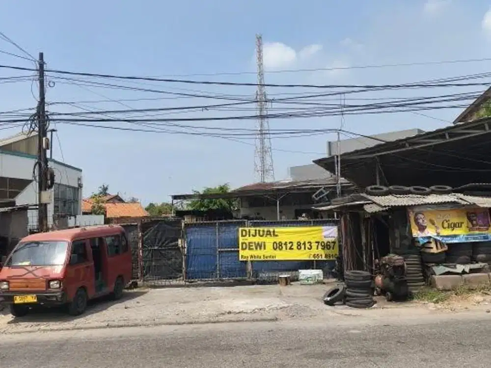 Tanah Gudang Jl Lemah Abang Cikarang 1201 M2 Jalanraya Akses Kontainer Harga Murah