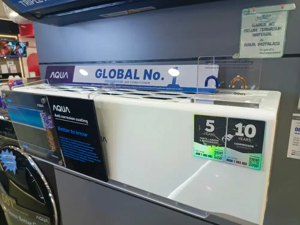 Kredit AC  Aqua 1/2pk standar tanpa DP dan ADM free2x angsuran