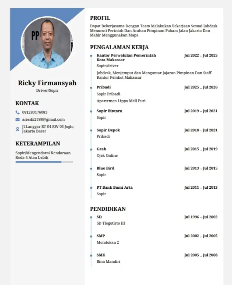 Cari pekerjaan driver