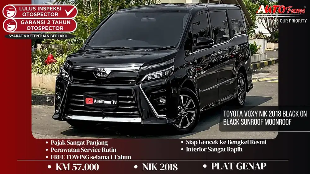 Toyota Voxy NIK 2018 Black On Black Sunroof Moonroof
