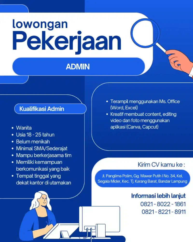 Lowongan pekerjaan Admin