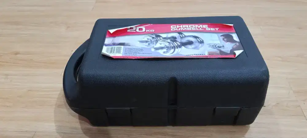 DUMBELL BARBEL SET BOX full CRHOME  20 KG
