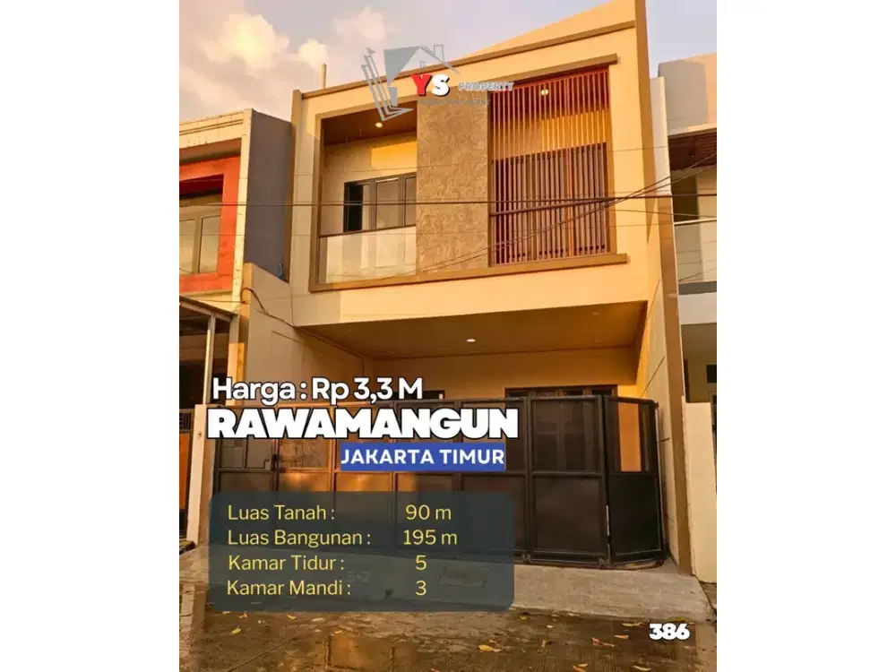 RUMAH MINIMALIS MODERN 3 LANTAI – RAWAMANGUN, JAKARTA TIMUR 386
