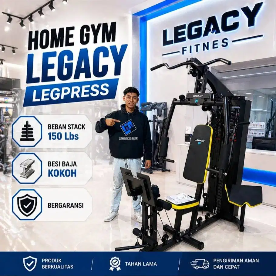 homegym angkat beban berat 75kg ada leg press