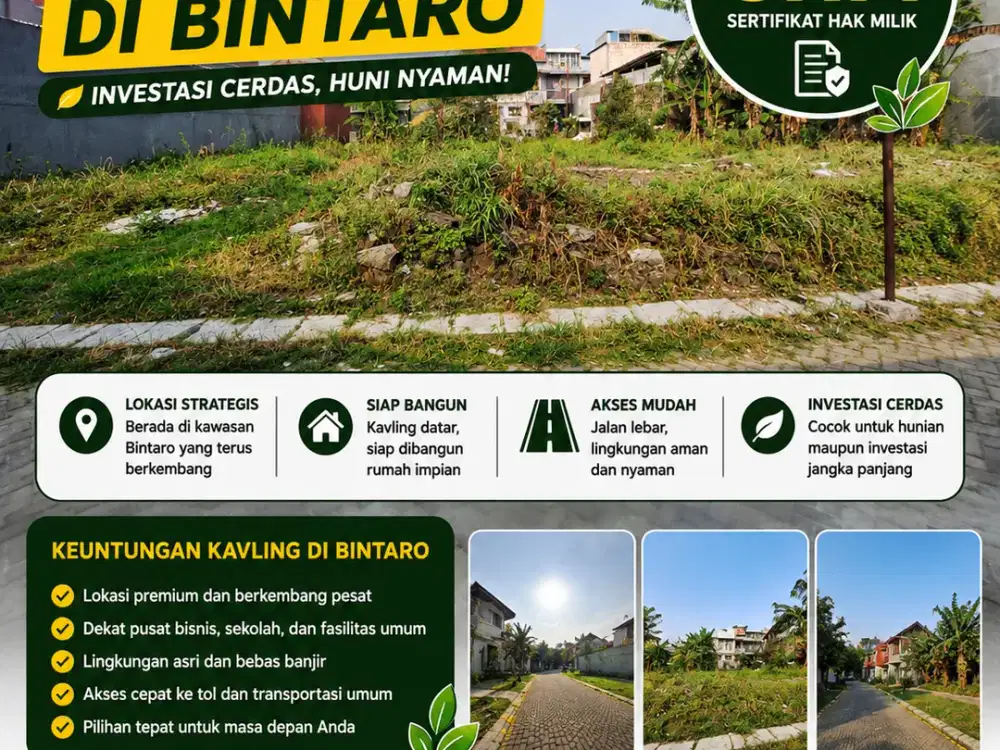 5 Menit Transmart Graha Raya Dijual Murah Tanah Kavling Siap Bangun, SHM