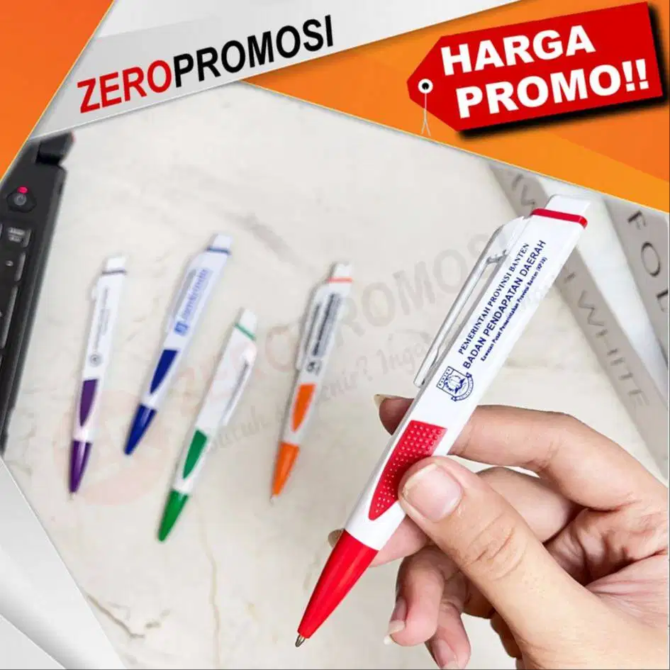 Pulpen Gepeng Custom Logo Souvenir untuk Seminar Event & Perusahaan