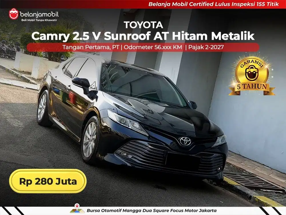 [ GARANSI 5TH ] Toyota Camry 2.5 V Sunroof AT 2020/2021
