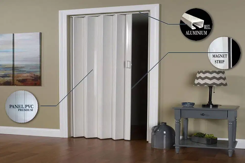 Pintu lipat pvc serbaguna minimalis / folding gate pvc bandung