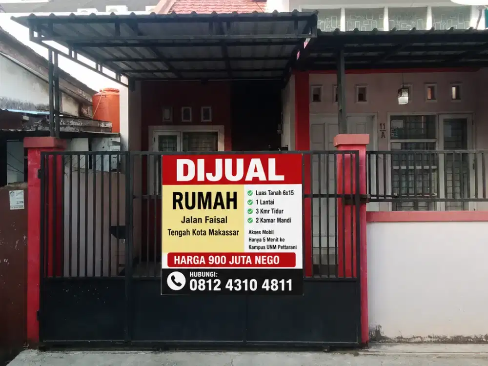 dijual rumah 1 lantai dekat kampus UNM