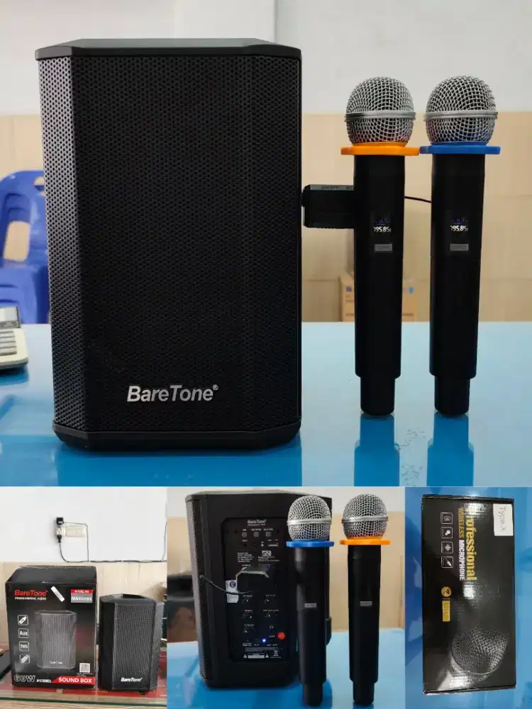 Speaker bluetooth karaoke free 2 mic