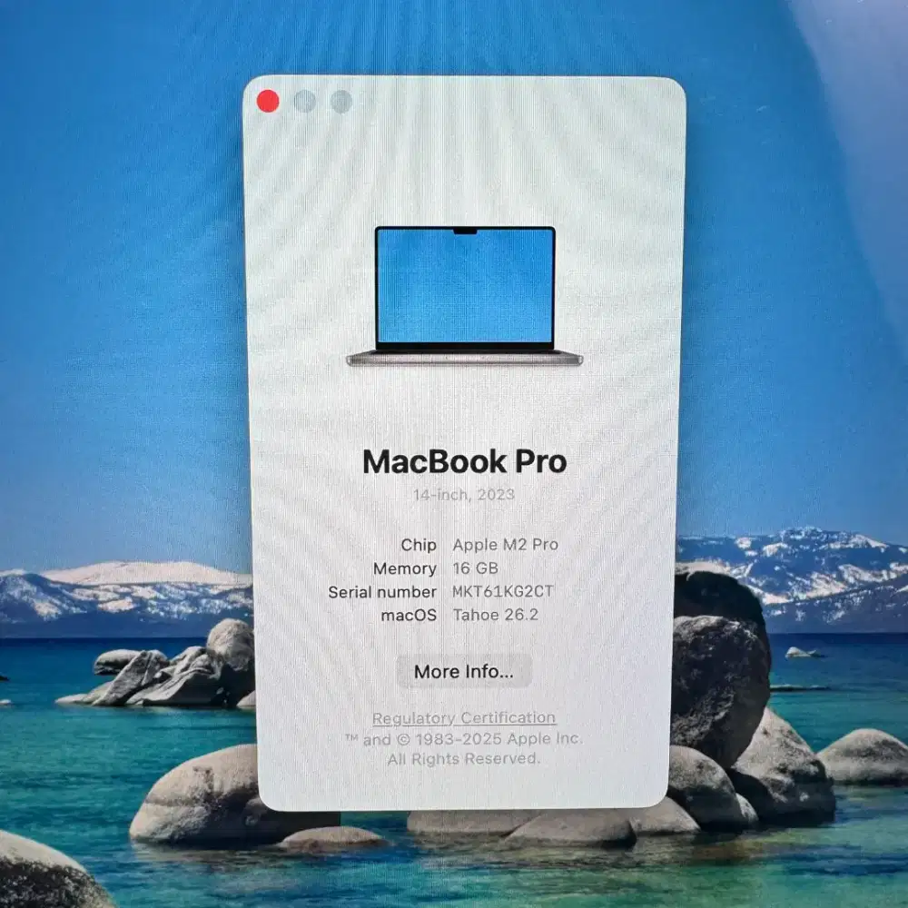 Macbook M2 Pro Ram 16 Ssd 512 Layar 14 inch Full set Grey buat desain