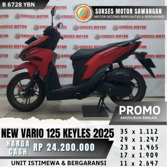 HONDA NEW VARIO 125 ISS KEYLES TH 2025 MERAH MULUS BISA CASH KREDIT