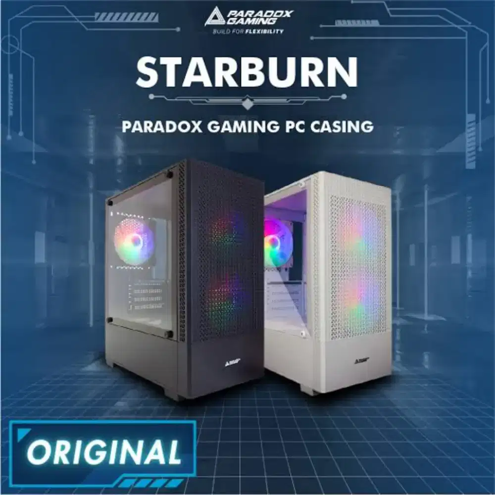 Casing CPU BARU PARADOX GAMING STARBURN HITAM 3FAN RGB