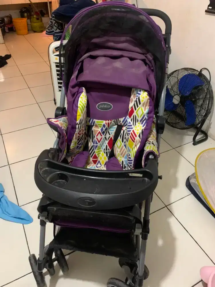 stroler 4in1 plico bisa duduk, tiduran , depan dan belakang