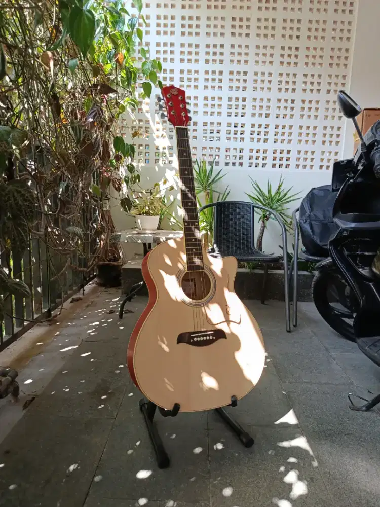 GITAR AKUSTIK MANDALIKA DE TICCO SERIES + TaffSTUDIO Stand Gitar