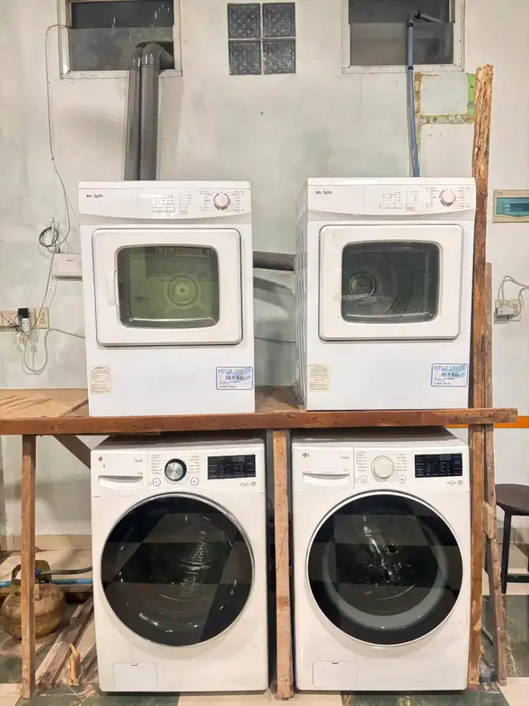 PAKET USAHA LAUNDRY! Mesin Cuci LG 15 Kg & Dryer Mr. Spin 10,5 Kg