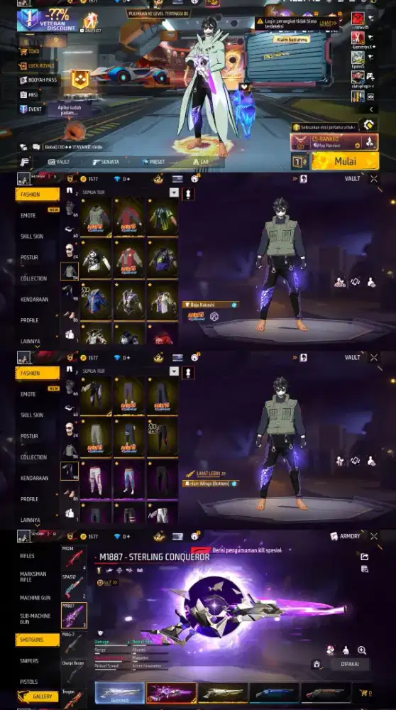 jual akun free fire terpercaya dan amanah siap kasih jminan yg mnat pm
