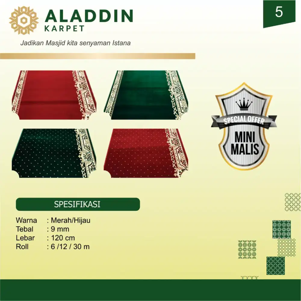 Karpet/sajadah dari Aladdin Karpet Masjid