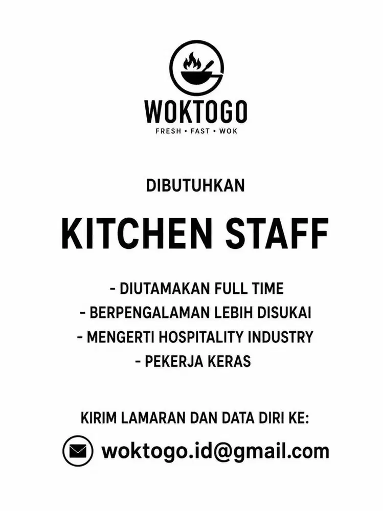 Lowongan kerja staff kitchen