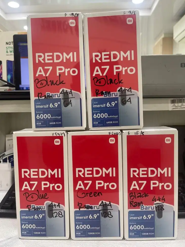 Baru,,,Redmi A7 Pro 4/128 Grs Resmi (Warna : Black,Blue,Green,Orange)