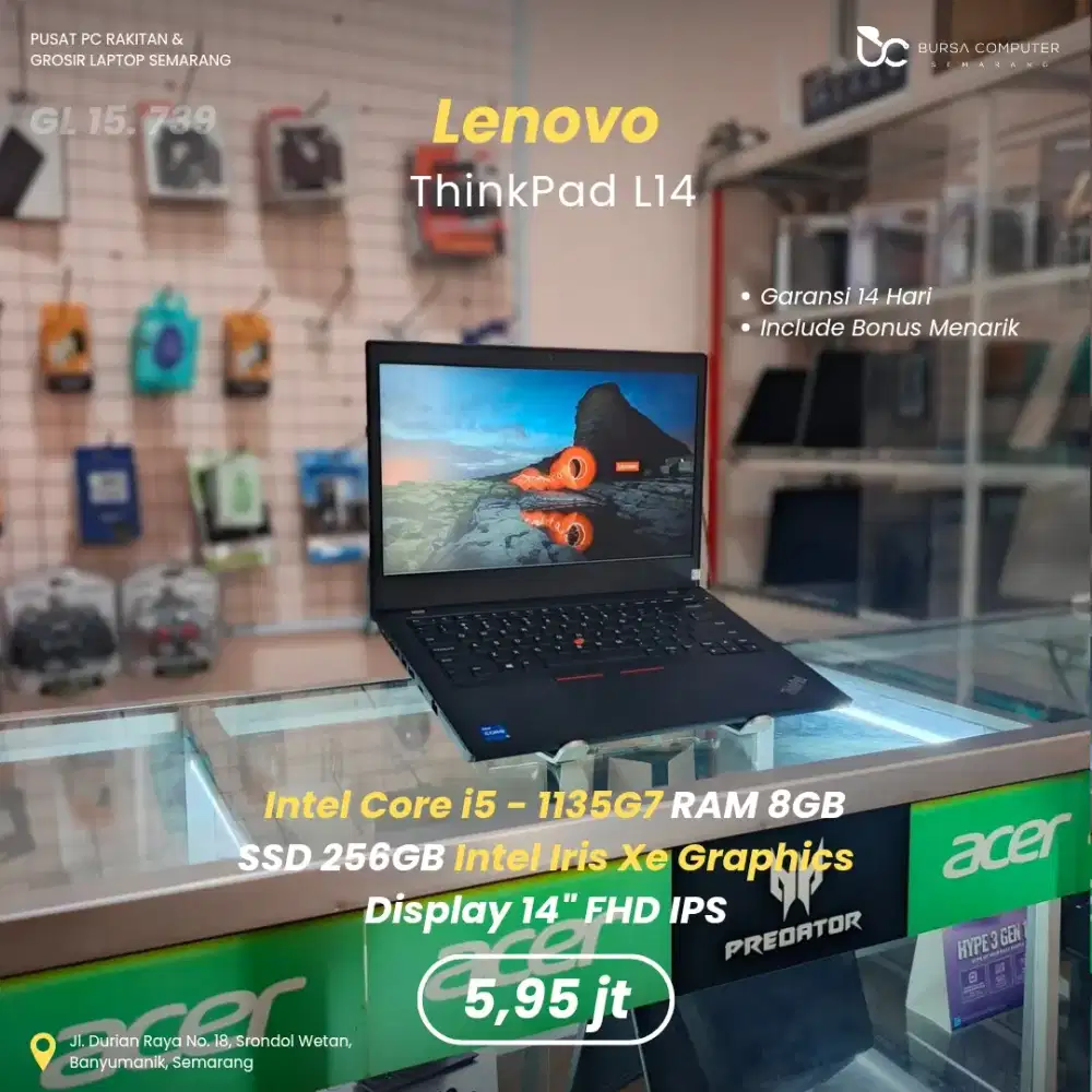 LENOVO Thinkpad L14 | Core i5 1135G7 8GB 256GB