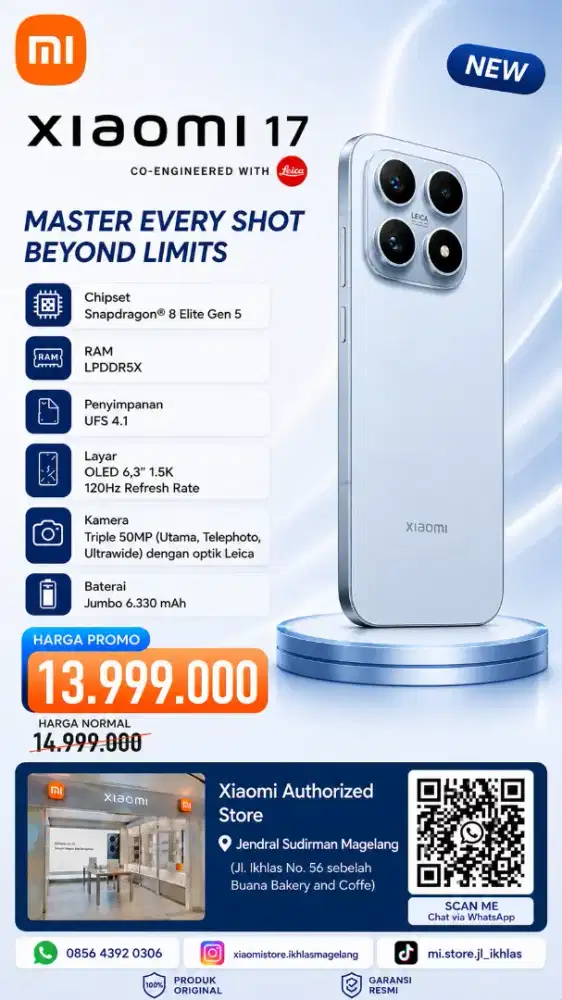Xiaomi 17 New Segel Garansi Resmi 24 Bulan