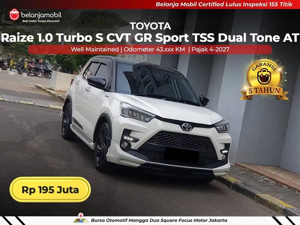 [ GARANSI 5TH ] Toyota Raize 1.0 Turbo S GR TSS Dual Tone 2022/2023