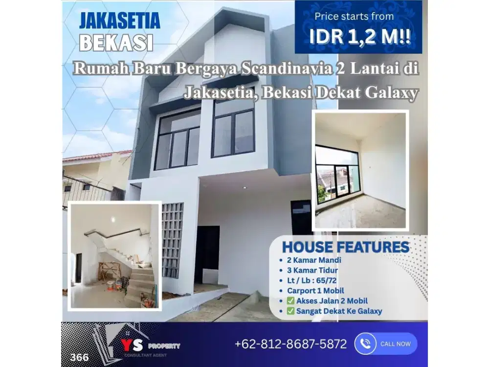 Rumah Baru Scandinavian 2 Lantai di Jakasetia – Dekat Galaxy, Harga Mulai 1,2M! 366
