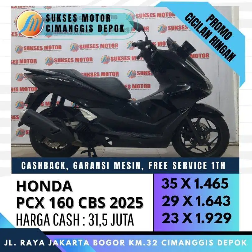 NEW PCX 160 CBS 2025 CASH KREDIT COVER JABODETABEK [SUKSES MOTOR]