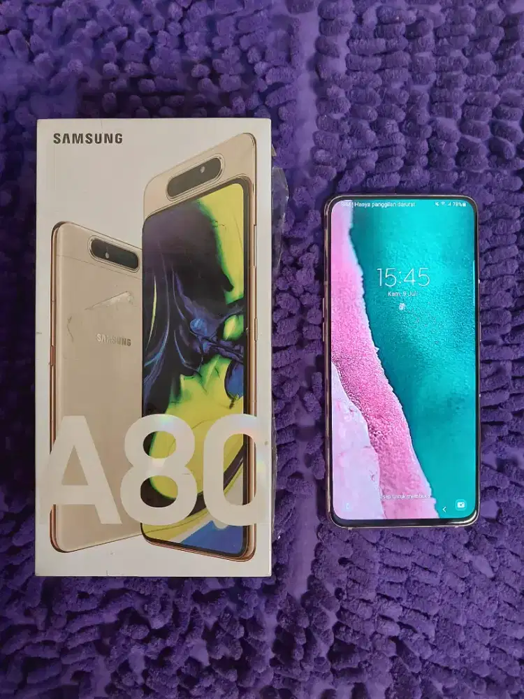 Hp Samsung A80 second komplit dus charger ex garansi resmi
